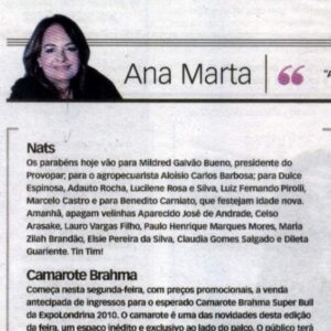 Pag JL Ana 05 02 — Assessoria de Imprensa Brahma — Inove Comunicação Integrada Londrina
