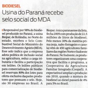 Gazeta Do Povo 22 12 — Biopar — Inove Comunicação Integrada Londrina