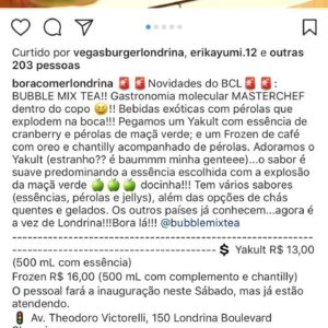 Image19 — Assessoria de Imprensa Bubble Mix Tea, publicação Instagram BORA COMER LONDRINA — Inove Comunicação Integrada Londrina