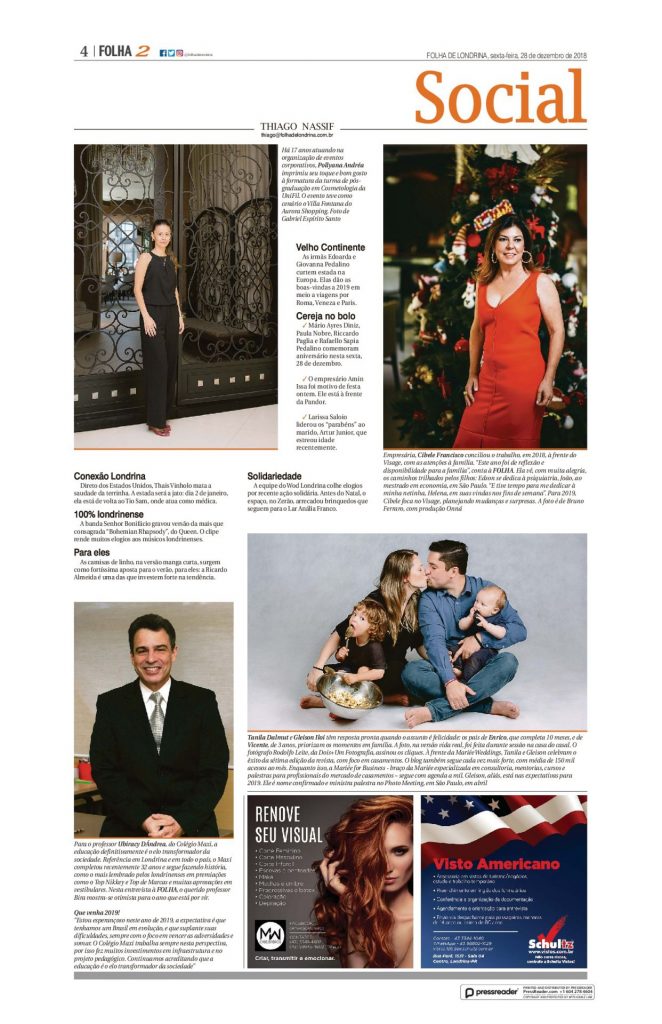 Folha De Londrina(2018 12 28) Page14 001 — Para o professor Ubiracy DÁndrea, do Colégio Maxi, a educação definitivamente é o elo transformador da sociedade — Inove Comunicação Integrada Londrina