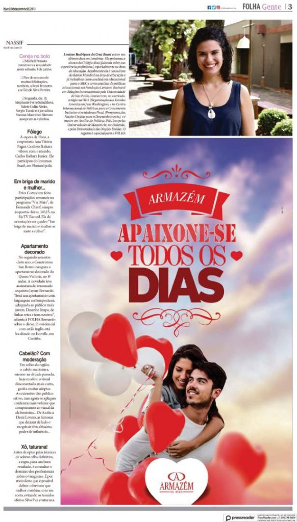 Folha De Londrina(2019 06 08) Page25 Page 0001 — Louisee Rodrigues da Cruz Boari esteve nos últimos dias em Londrina — Inove Comunicação Integrada Londrina